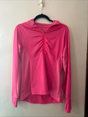adidas Hot Pink Quarter-Zip Workout sweatshirt